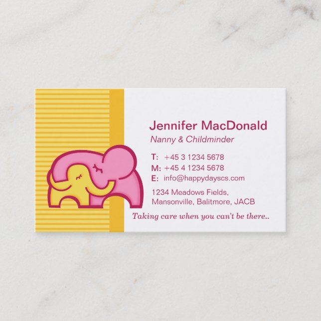 Tagesmutterbaby-Modell-/-betreuer-Visitenkarten Visitenkarte (Vorderseite)