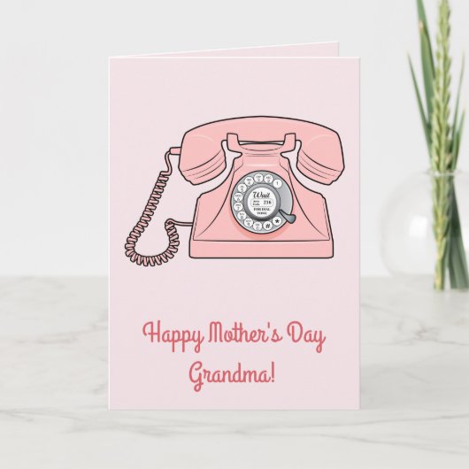 Tagesname der Vintagen Telefonmutter anpassbar Karte (Vorderseite)