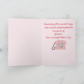 Tagesname der Vintagen Telefonmutter anpassbar Karte (Innenseite)