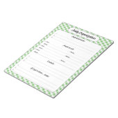 Tagesorganisation - Green Gingham Notepad Notizblock (angewinkelt)