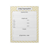 Tagesorganisation - Yellow Gingham Notepad Notizblock (Rotiert)