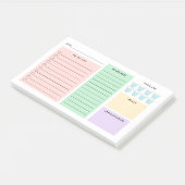 Tagesorganisator - Aufgabenliste - Hydrat - Pastel Post-it Klebezettel (angewinkelt)