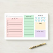 Tagesorganisator - Aufgabenliste - Hydrat - Pastel Post-it Klebezettel (Auf Schreibtisch)