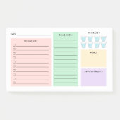 Tagesorganisator - Aufgabenliste - Hydrat - Pastel Post-it Klebezettel (Vorderseite)