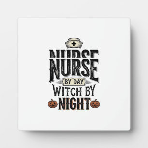 Tagespflegekraft, Hexe bei Nacht Halloween-Shirt-D Fotoplatte