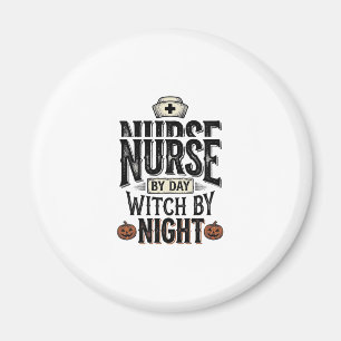 Tagespflegekraft, Hexe bei Nacht Halloween-Shirt-D Magnet