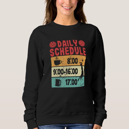Tagesplan Beach Volleyball Team Coach Sweatshirt (Vorderseite)