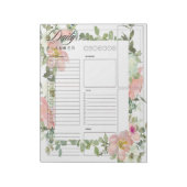 Tagesplanblätter aus rosa Blumen Notizblock (Rotiert)