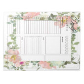 Tagesplanblätter aus rosa Blumen Notizblock (Vorderseite)