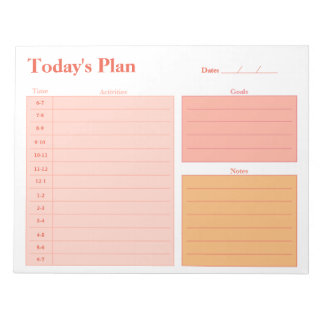 Tagesplaner 11" x 8,5" Notepad - 40 Seiten Notizblock