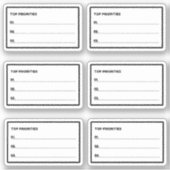 Tagesplaner für die wichtigsten Prioritäten Aufkleber (Vorderseite)