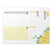 Tagesplaner für Sonnenblumen Notizblock (Vorderseite)