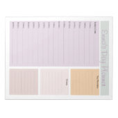 Tagesplaner Lavendel, Aprikose, Stauminze Notizblock (Vorderseite)