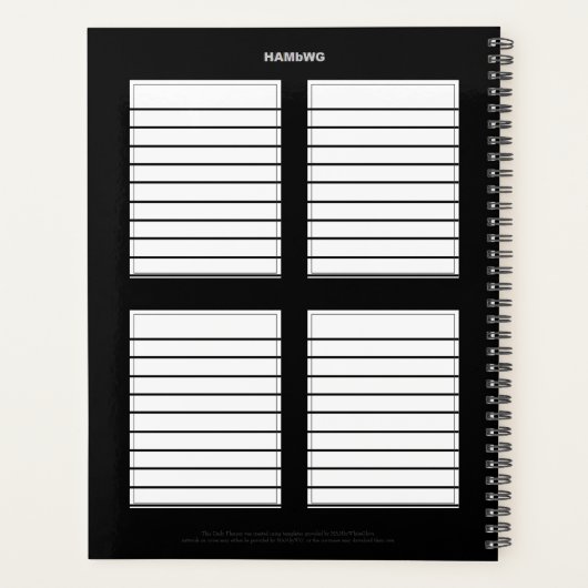 Tagesplaner mit Drummer Theme - HAMbWG Planer (Rückseite)