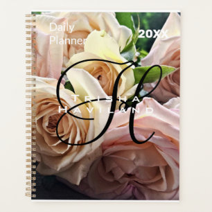 Tagesplaner mit Monogramm - Teerosen Planer