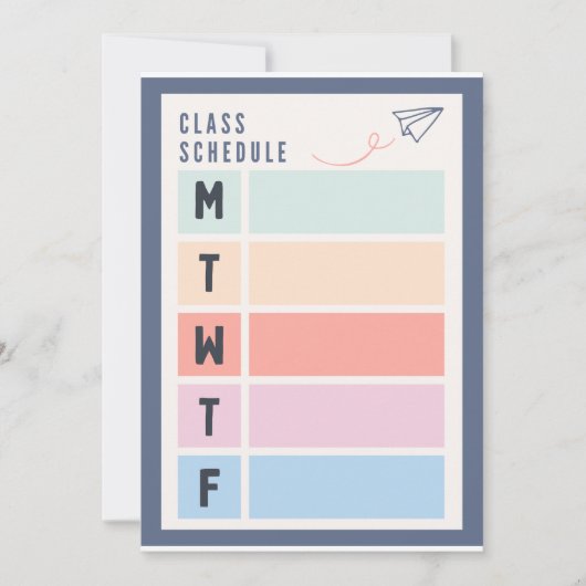 Tagesplaner Montag bis Freitag Einladung (Vorderseite)