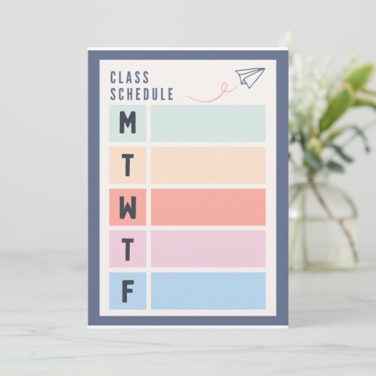 Tagesplaner Montag bis Freitag Einladung (Stehend Vorderseite)