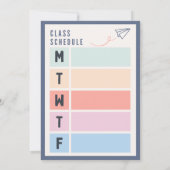 Tagesplaner Montag bis Freitag Einladung (Rückseite)