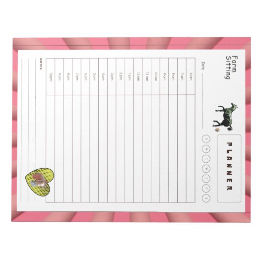 Tagesplaner Notizblock (Vorderseite)