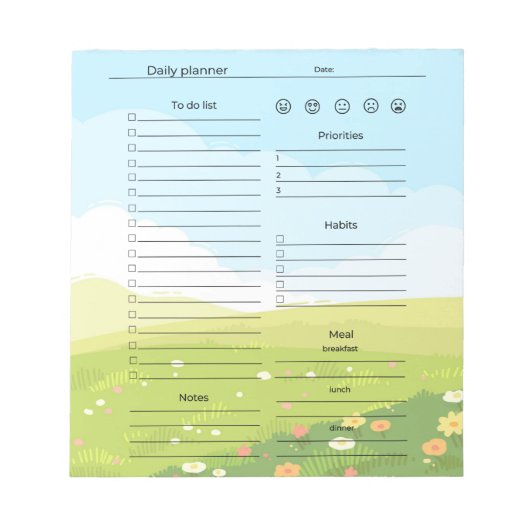 Tagesplaner Notizblock (Vorderseite)