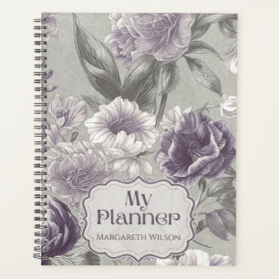 Tagesplaner Notizbuch Organizer Lila Floral Planer