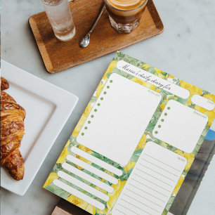 Tagesplaner-Notizen und To-Do-Liste mit Vintage-Ro Notizblock