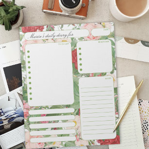 Tagesplaner Notizen und To-Do-Liste mit Vintage-Ro Notizblock