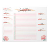 Tagesplaner Peach Rose, Tagesplan Notizblock (Vorderseite)