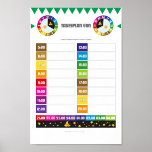 Tagesplaner tägliche Routinen für Kinder ab 4 Poster