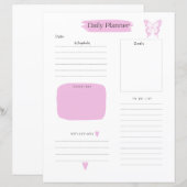 Tagesplanerseite Pink (Vorne/Hinten)