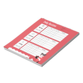 Tagesroutine-Diagramm Morgen Nachmittag Abend Notizblock