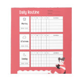 Tagesroutine-Diagramm Morgen Nachmittag Abend Notizblock (Vorderseite)
