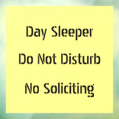 Tagesschläger stören keine Aufforderung Fensteraufkleber (Blatt 3)