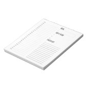 Tagesstundenplaner Notepad Notizblock (Rotiert)