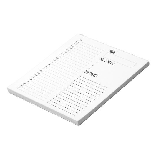 Tagesstundenplaner Notepad Notizblock (Rotiert)