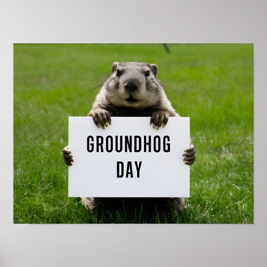 Tagesthema "Groundhog": Niedliche Groundhog Poster (Vorne)