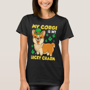 Tagesthema Saint Patty Irish Corgi Hunde Humor T-Shirt