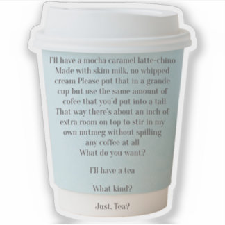 Tagestour Kaffee-Bestellung Aufkleber