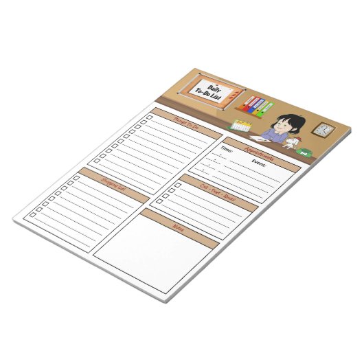 Tagesübersicht Notizblock (angewinkelt)