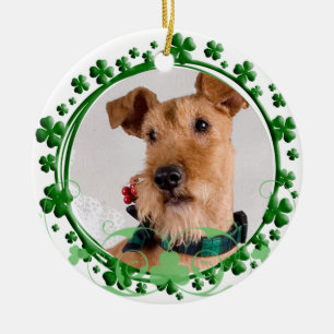 Tagesverzierung irischen Terriers St Patrick Keramikornament