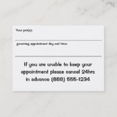 TagesWellness-Center und Verabredungs-Karte Terminkarte (Rückseite)