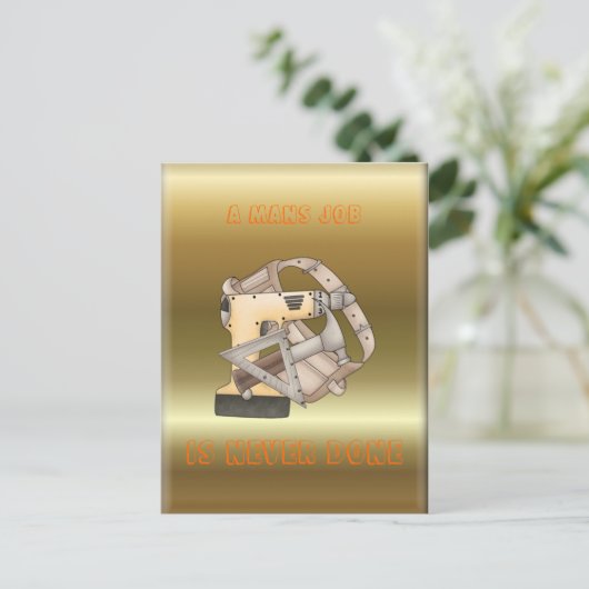 Tageswerkzeuge Postkarte (Stehend Vorderseite)