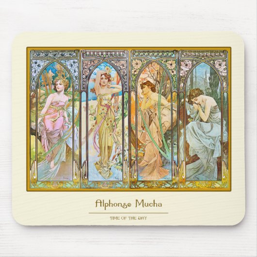 Tageszeit, Alphonse Mucha Mousepad (Vorne)