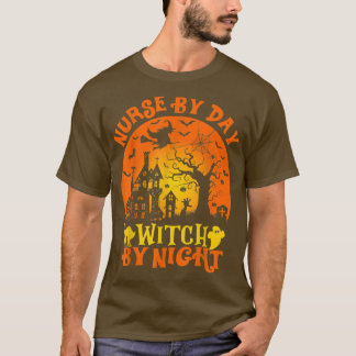 Tageszeit Hexe für Nacht Halloween Retro Sonnenunt T-Shirt
