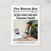 Tageszeitung Business Card, Tax Prep Service Pro Telefonnummerkarte (Vorderseite)