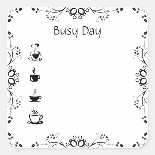 Tageszeitung Planner Quadratischer Aufkleber (Vorderseite)