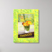 Tageszeitungen in Glasfotografie, gelbe Grenze Leinwanddruck (Vorderseite)