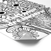 Tageszeitungen mit druckbarer Schmetterlingsfarbe Poster (Ecke)