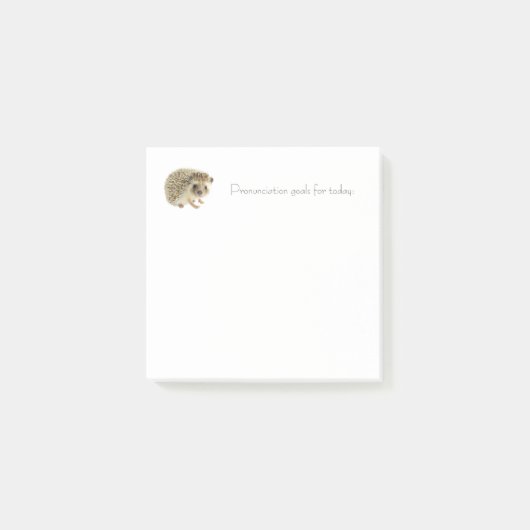 Tagesziele nach der Annahme - Igel Post-it Klebezettel (Vorderseite)