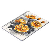 Tagetes - Aquarellblumen Notizblock (Linke Seite)